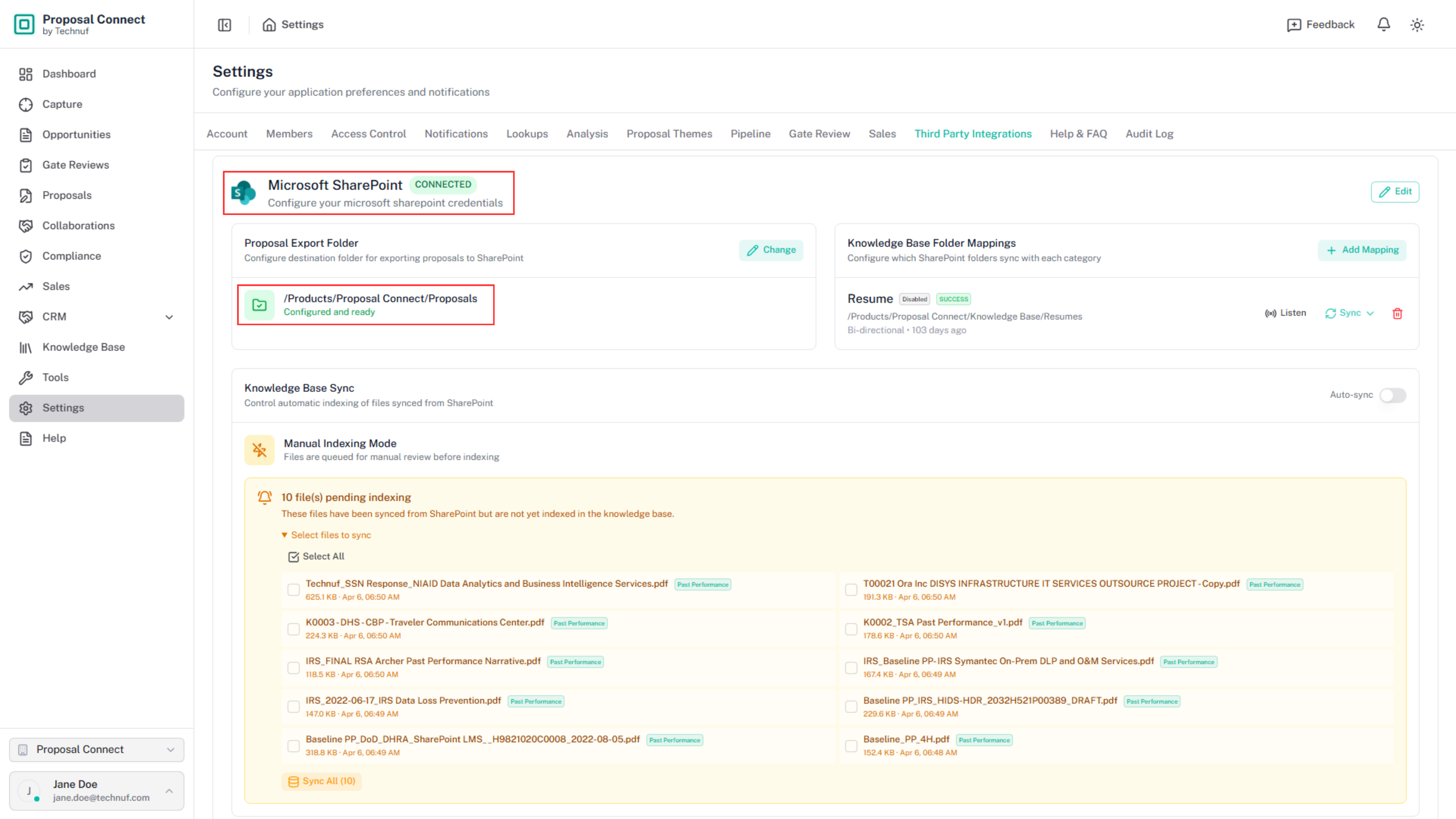 SharePoint connected successfully